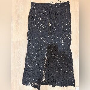 NA-KD Black Crochet Swim Coverup Skirt
